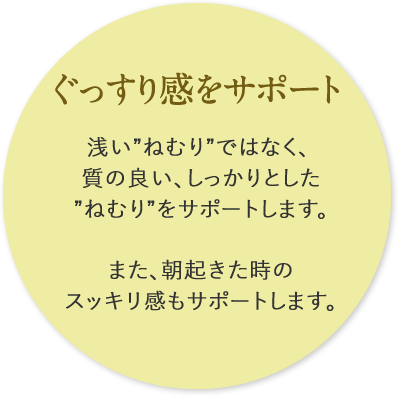 ぐっすり感をサポート